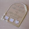 acrylic nikkah thumb plate in silver color with floral embellishments