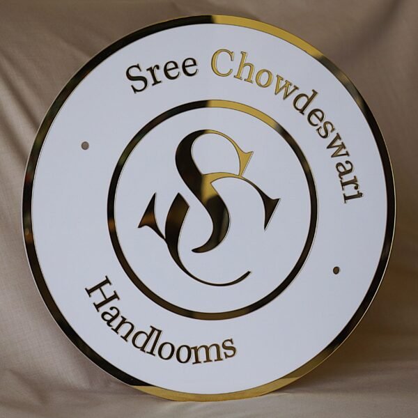 DSC06706 acrylic business logo signage in gold and white
