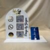 social media scanner stand with card holder