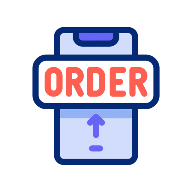 animated icon that indicates to place an order