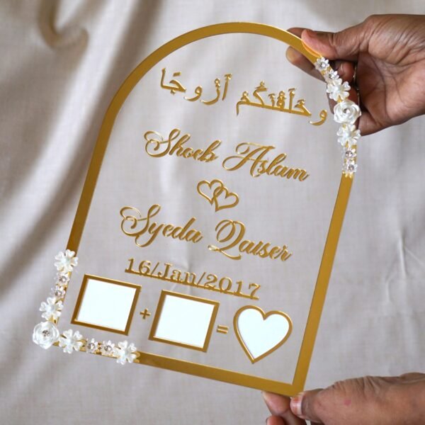 DSC06875 in hand photo of nikah thumb board in golden color with floral embellishments