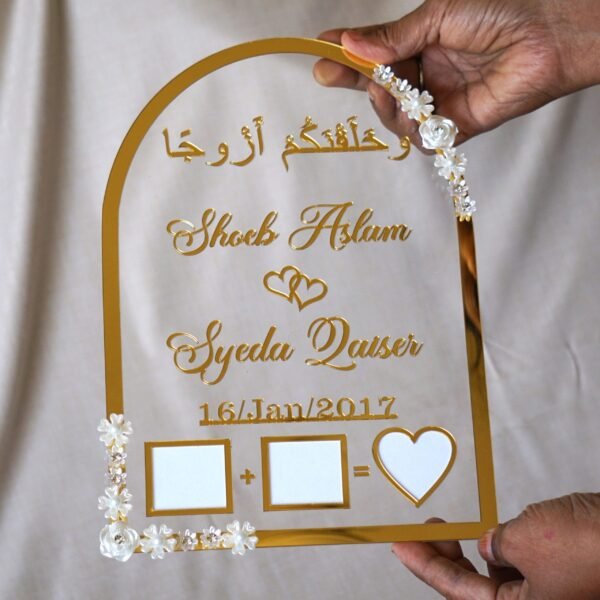 DSC06877 in hand photo of nikah thumb board in golden color with floral embellishments