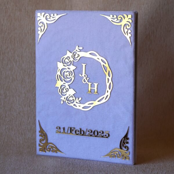 1739705484487 Elegant white and golden customized Nikah Nama booklet crafted from durable acrylic and MDF, perfect for your Nikah ceremony.