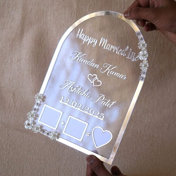 DSC07116 Wedding Thumb Print Frame With Floral Embellishments