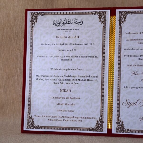 Customizable Nikah Invitation Booklet Style