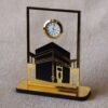 Islamic desk clock in Kaaba design, this product is made using acrylic, and this is used as a clock for an office desk, or it can be displayed on a shelf. It can be a perfect gift for Muslims.