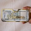Customizable haq mahr gift envelope in golden and transparent colors; it can hold up to 20 notes. This envelope is perfect for elegantly presenting gift money, creating a memorable impression with a customizable name.